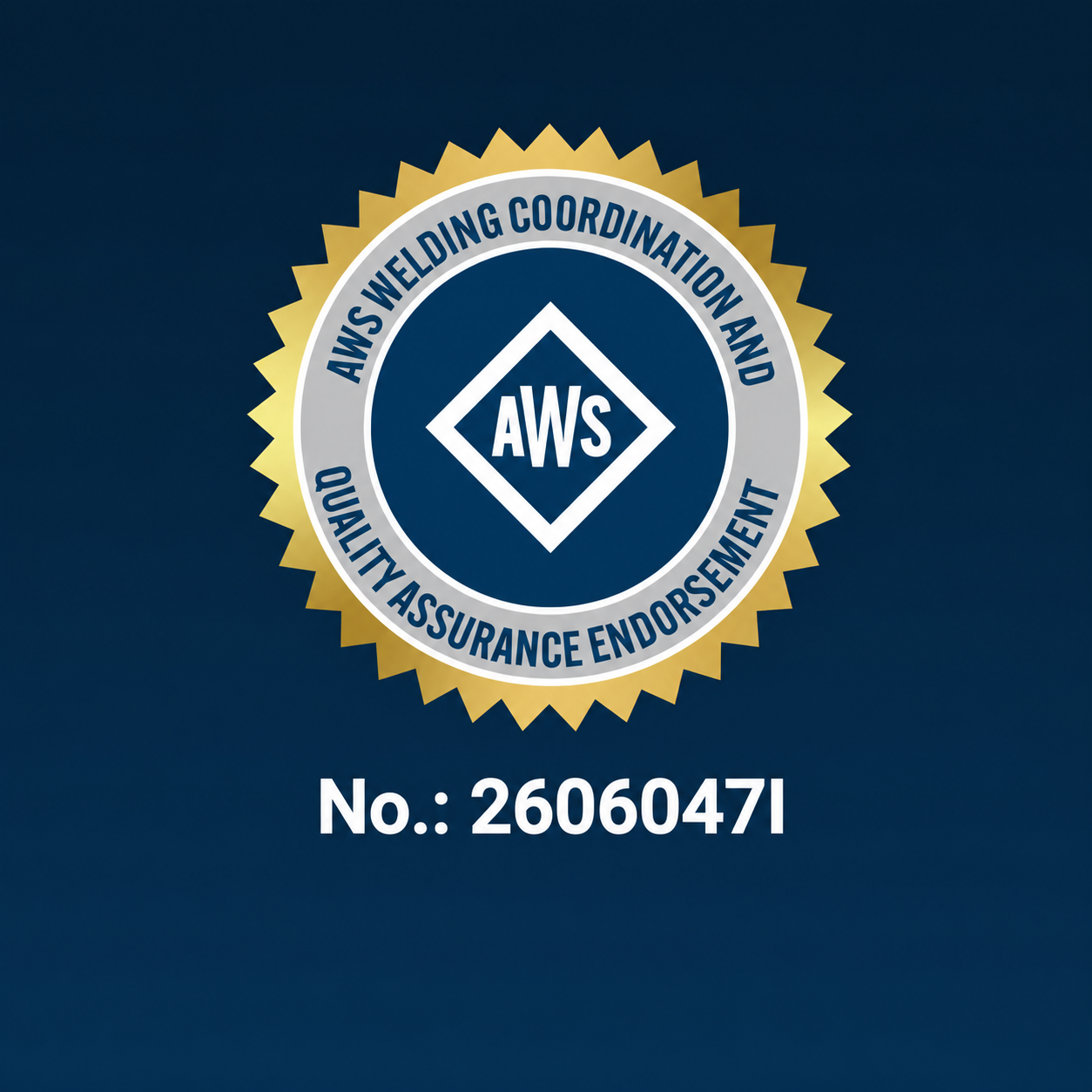 AWS Welding Coordination and Quality Assurance Endorsement, credencial 26060471